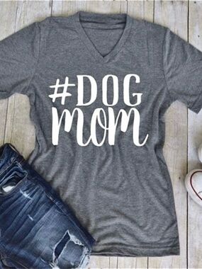 Boutique Grey Dog Mom Graphic Tee